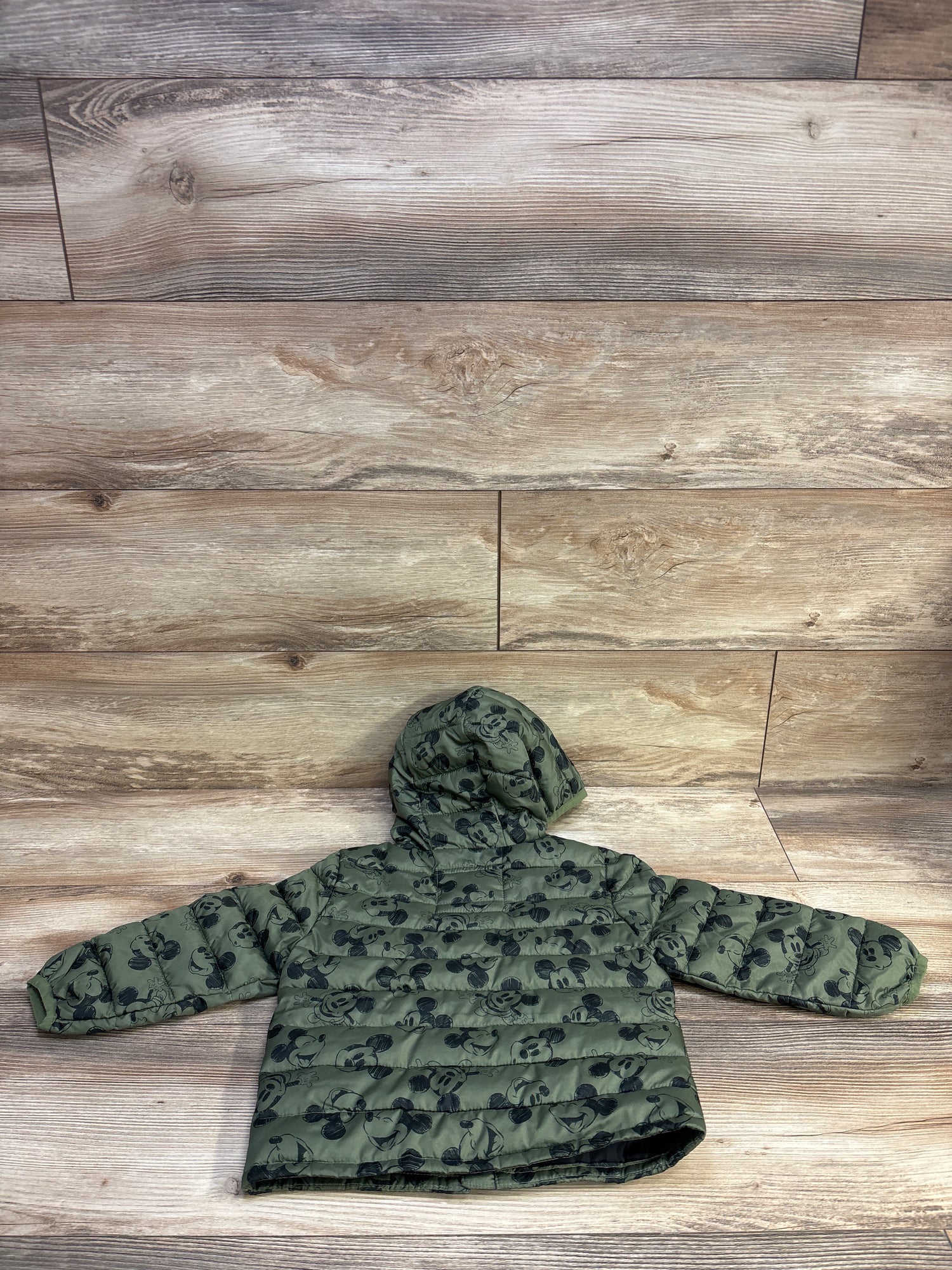 Baby Gap x Disney Mickey Mouse Puffer Jacket Green sz 3T