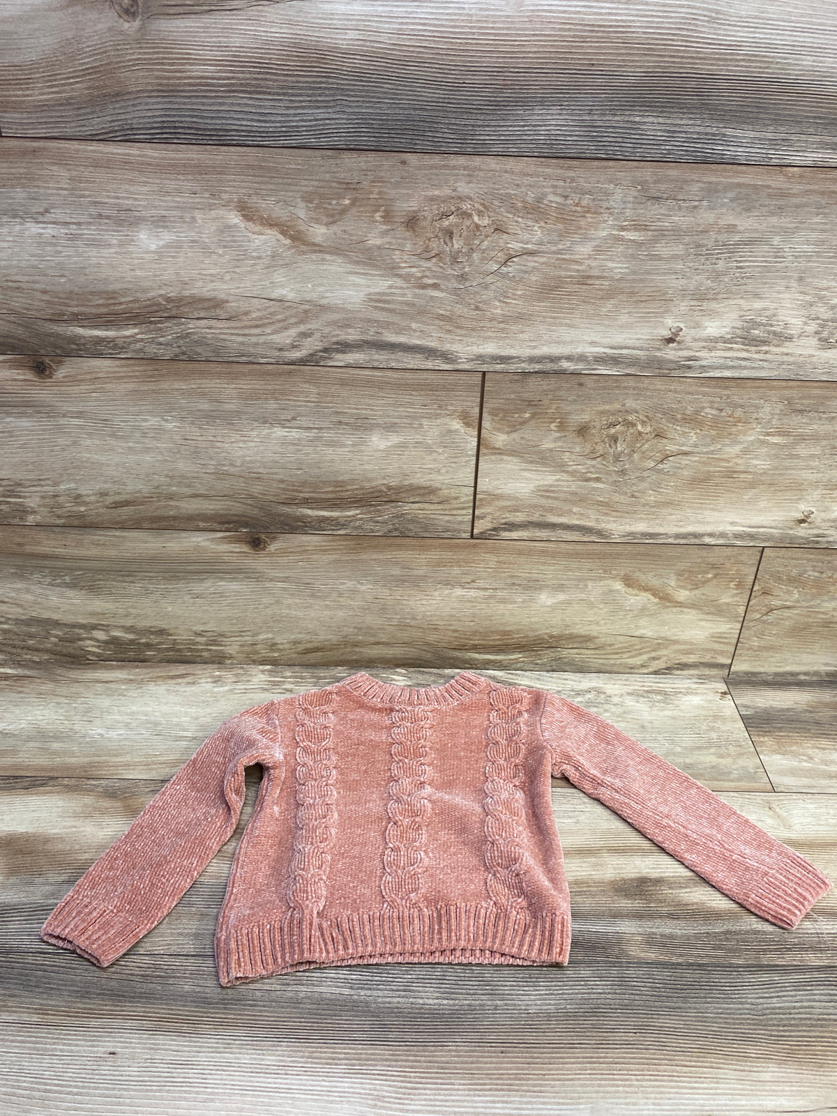 DKNY Cable Knit Velour Sweater Pink sz 3T