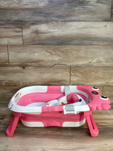 TPN Collapsible Baby Bathtub with Cushion & Thermometer, Pink