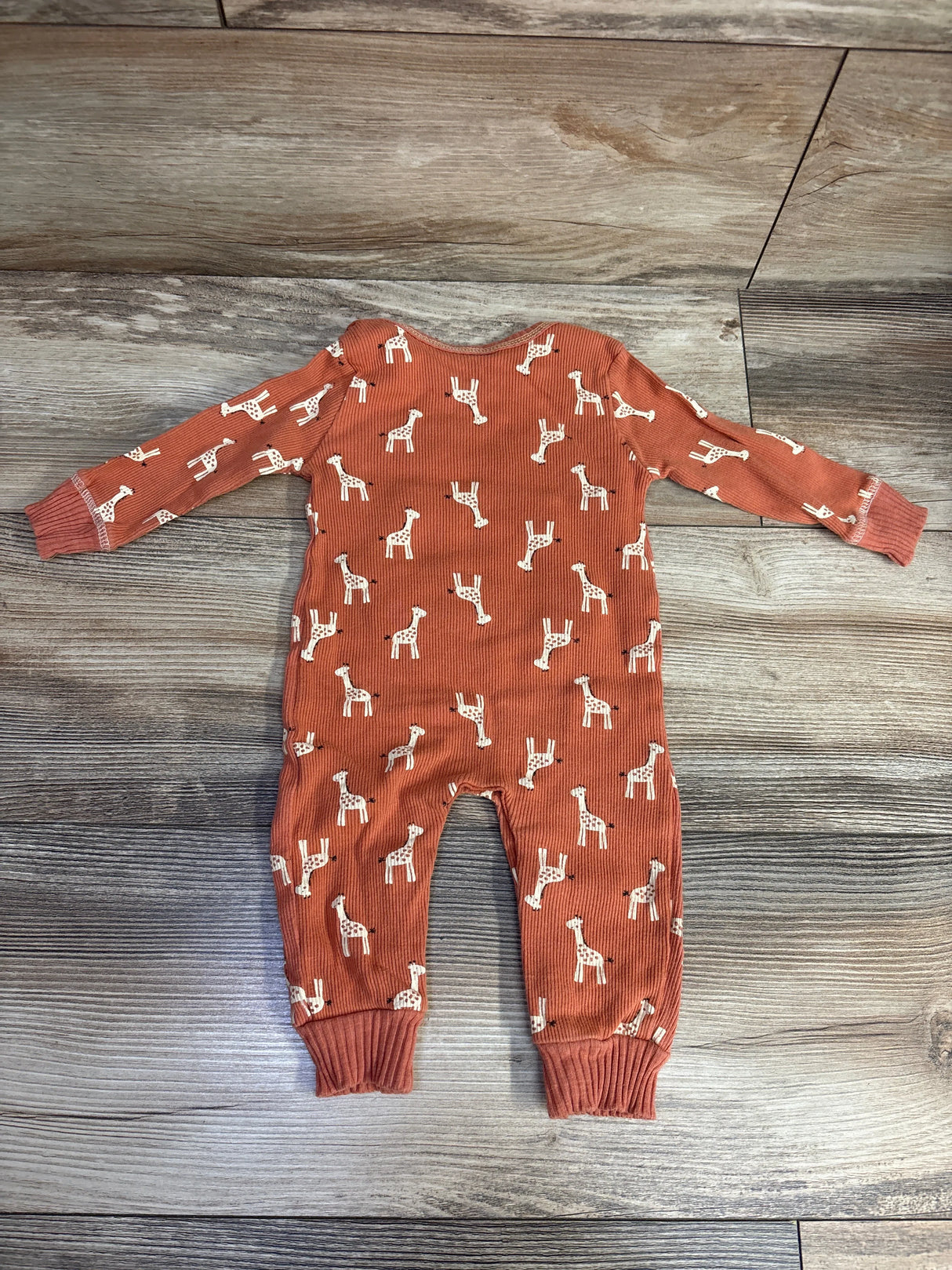 Peyton & Scout Ribbed Giraffe Coverall Rust sz 6-9m