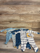 NEW Gerber 4pk Sleep N' Play Sleepers Blue sz 0-3m
