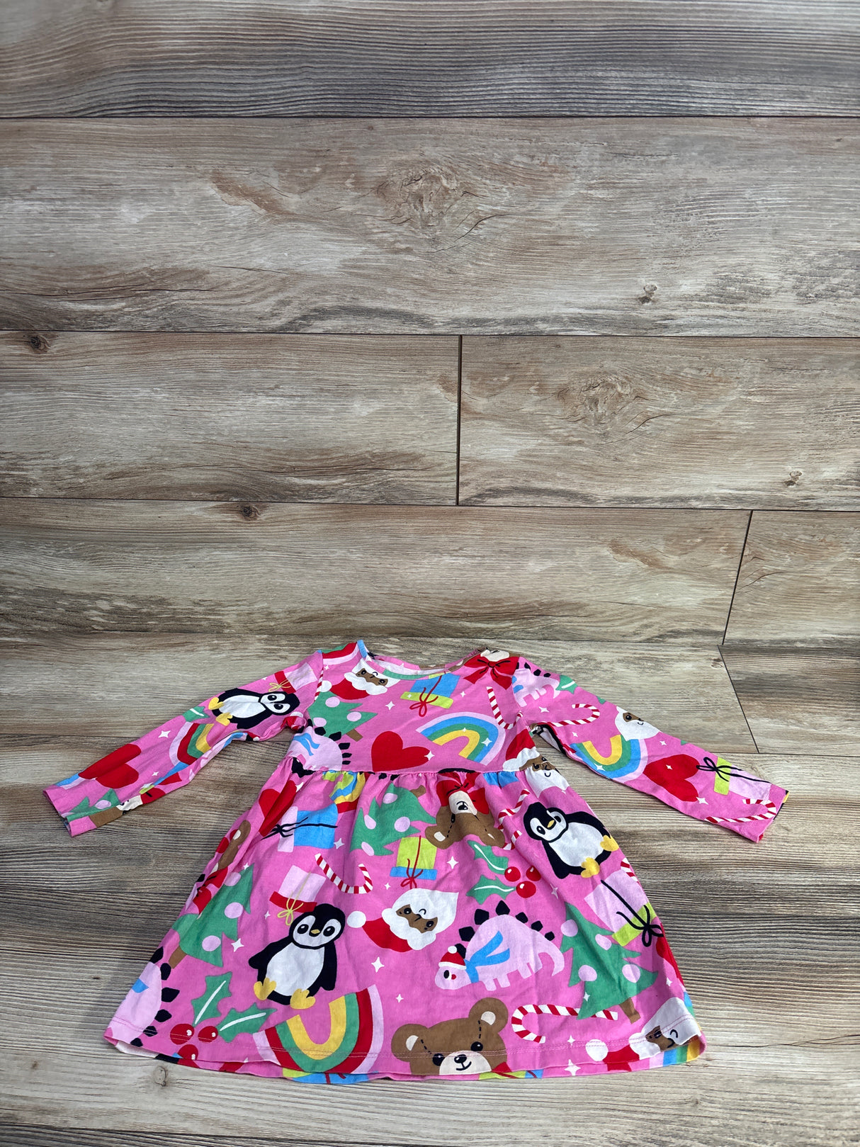 H&M Long Sleeve Christmas Dress Pink sz 3-4T