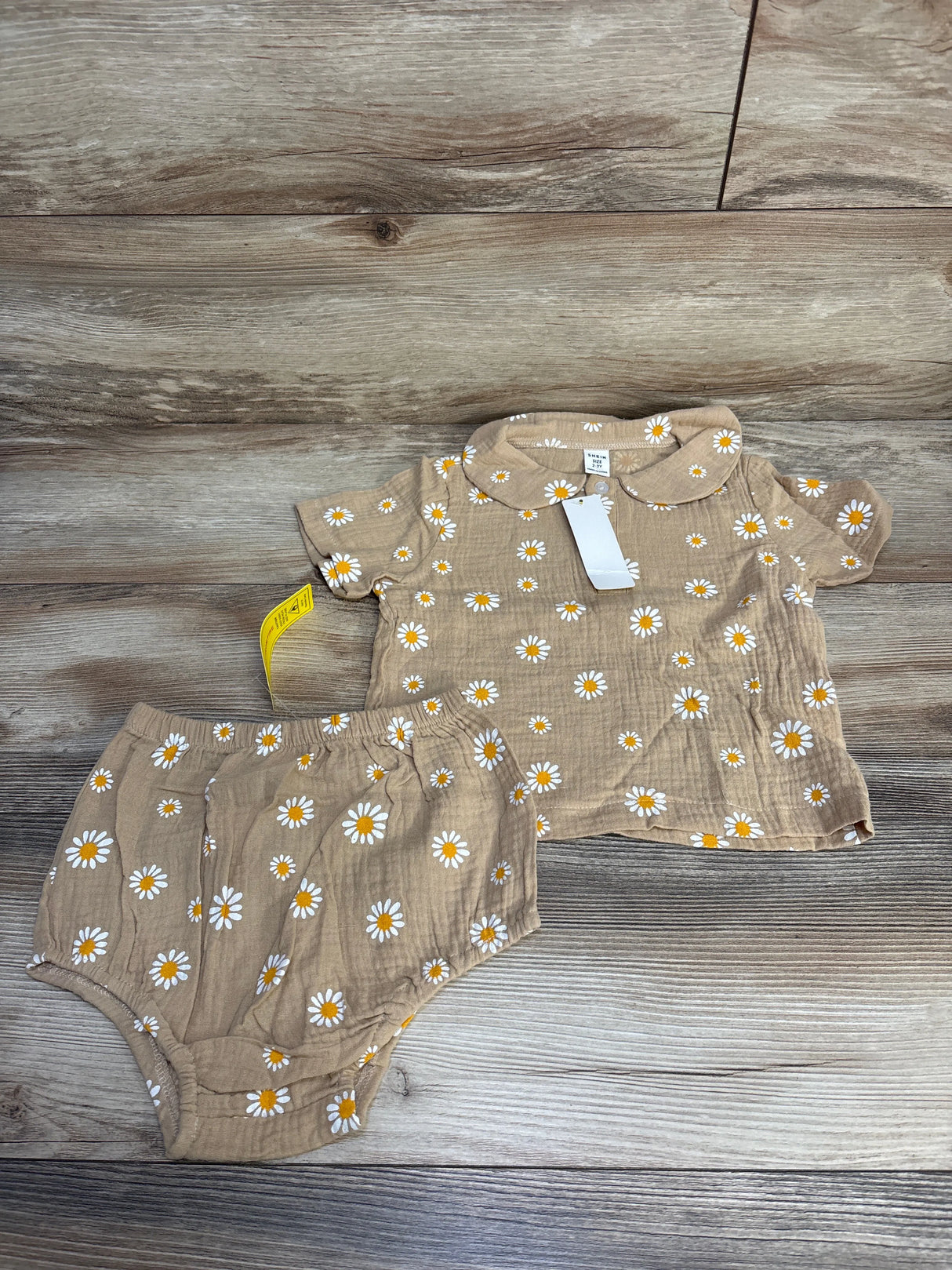 NEW Shein 2pc Floral Shirt & Bottoms Brown sz 2-3T - Me n Mommy To Be