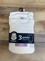 NEW Gerber 3pk Bodysuit Set White sz Preemie