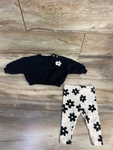 Cat & Jack 2pc Sweatshirt & Ribbed Leggings Set Black sz 0-3m