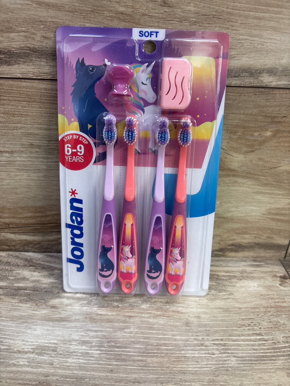 NEW Jordan Soft Bristle Toothbrush 4pk with Cap & Silicone Suction Base