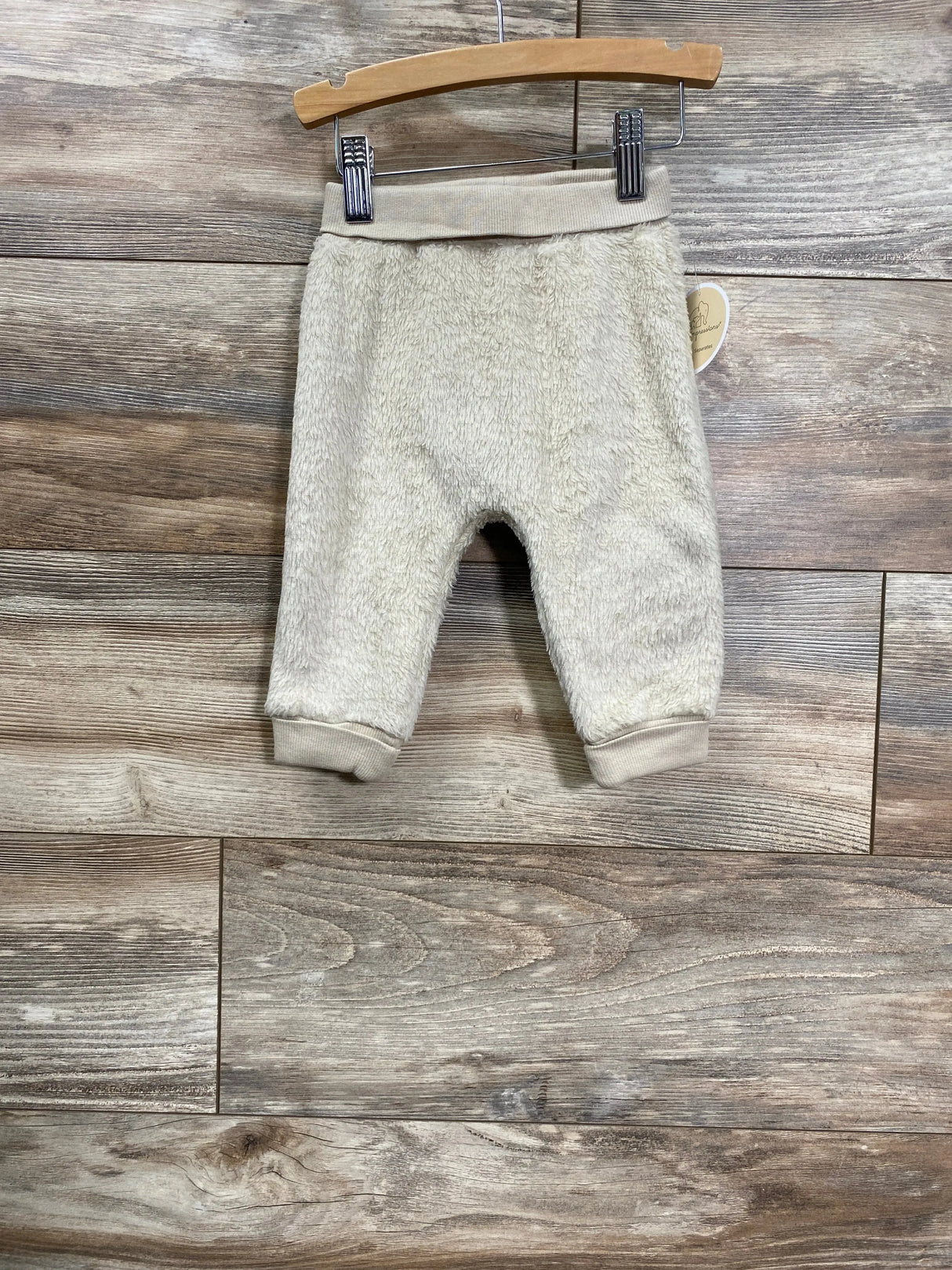 NEW First Impressions Faux Sherpa Joggers Pants Beige sz 3-6m