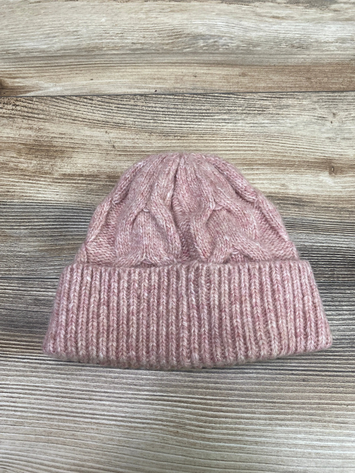 H & M Cable-Knit Beanie Pink sz 18m/2T