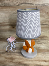 Acorn Grey Fox Nursery Lamp with Shade & Bulb