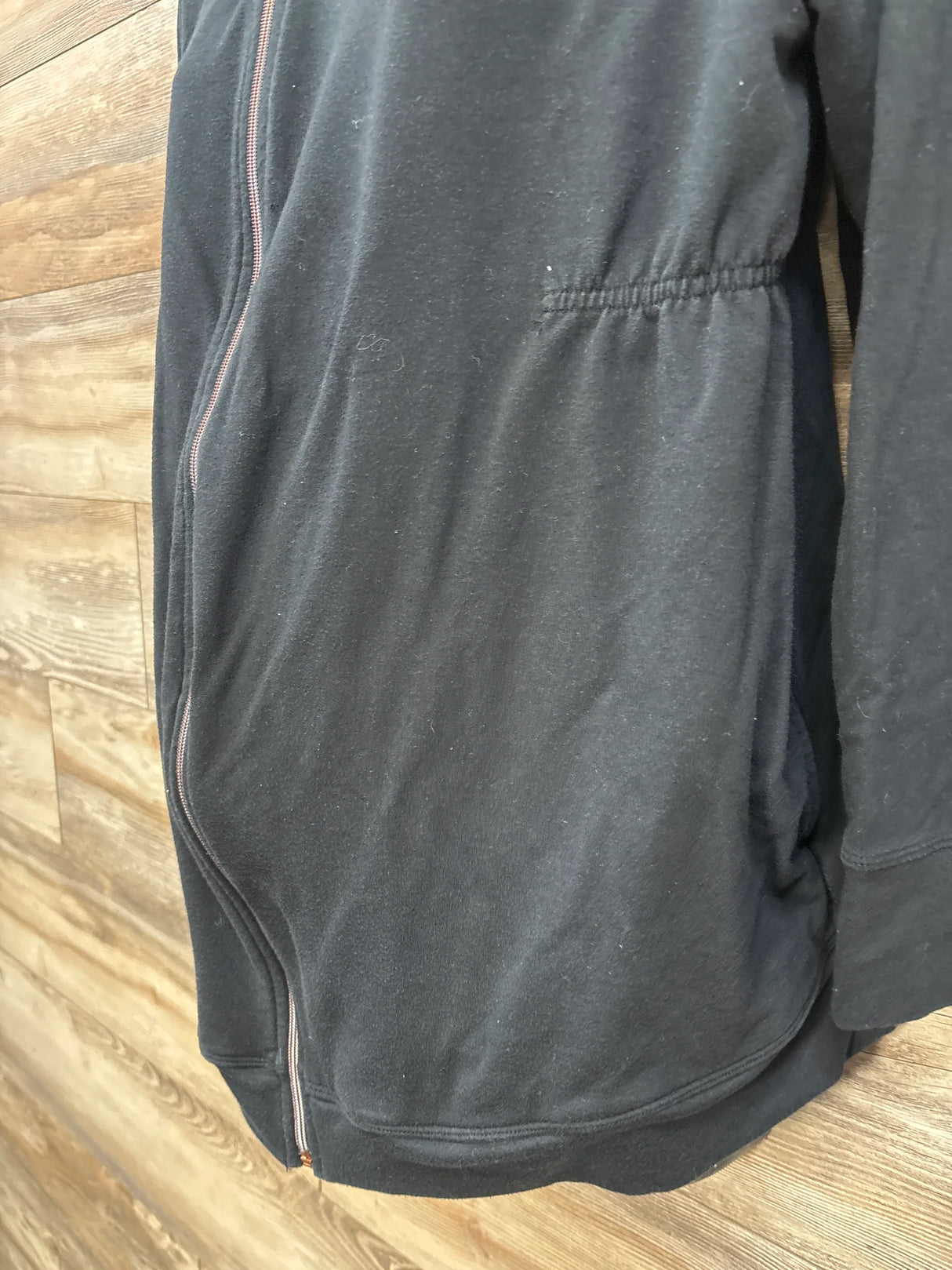 Isabel Maternity Hooded Zip-Up Jacket Black sz Large