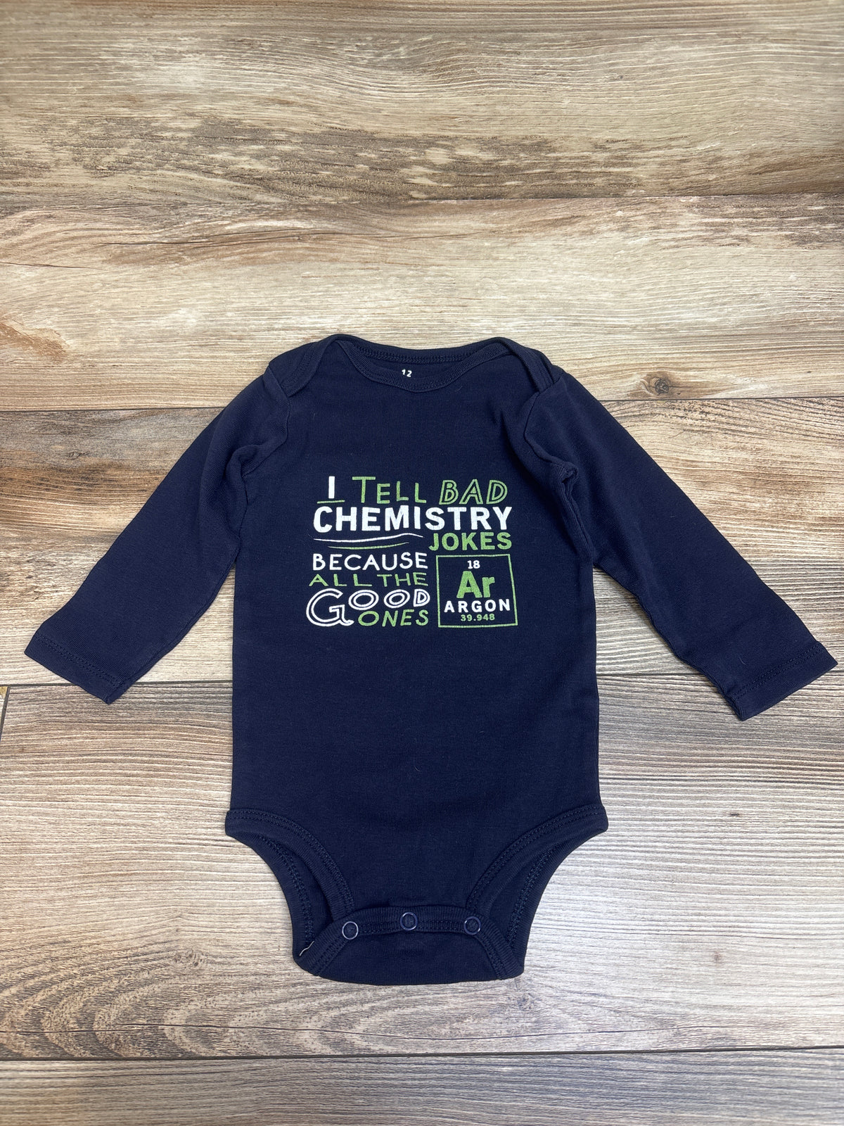 Carter's Long Sleeve Chemistry Bodysuit Navy sz 12m