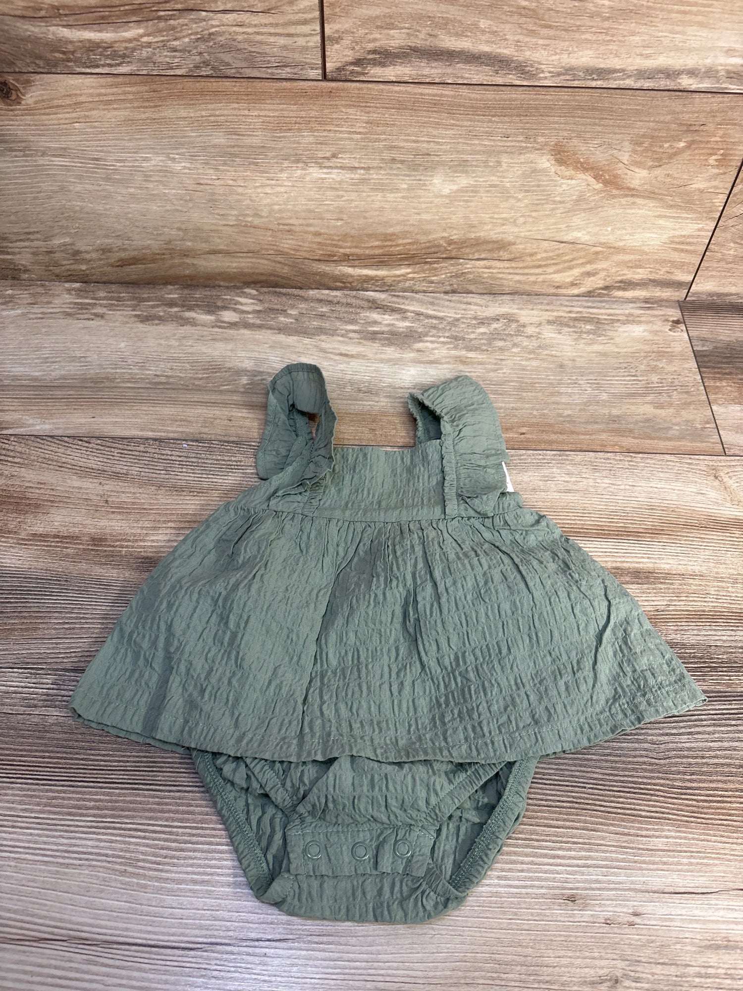 NEW Just One You Crinkle Bodysuit Dress Green sz 3m