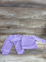 BeMeYourBBs 2pc Ruffle Sweatshirt & Joggers Set Purple sz 12-18m