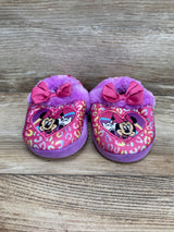 Minnie Mouse Toddler Girl's Plush A-Line Slippers Pink/Purple Sz 7c/8c