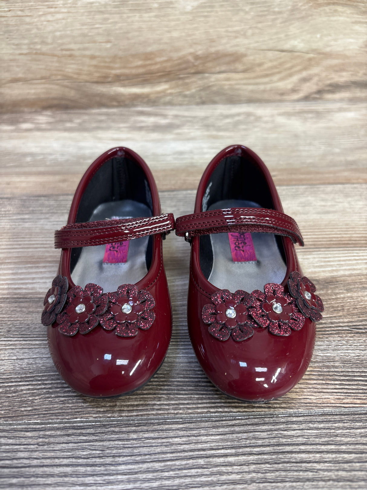 Rachel Shoes Lil' Abelina Flats Burgundy sz 8c