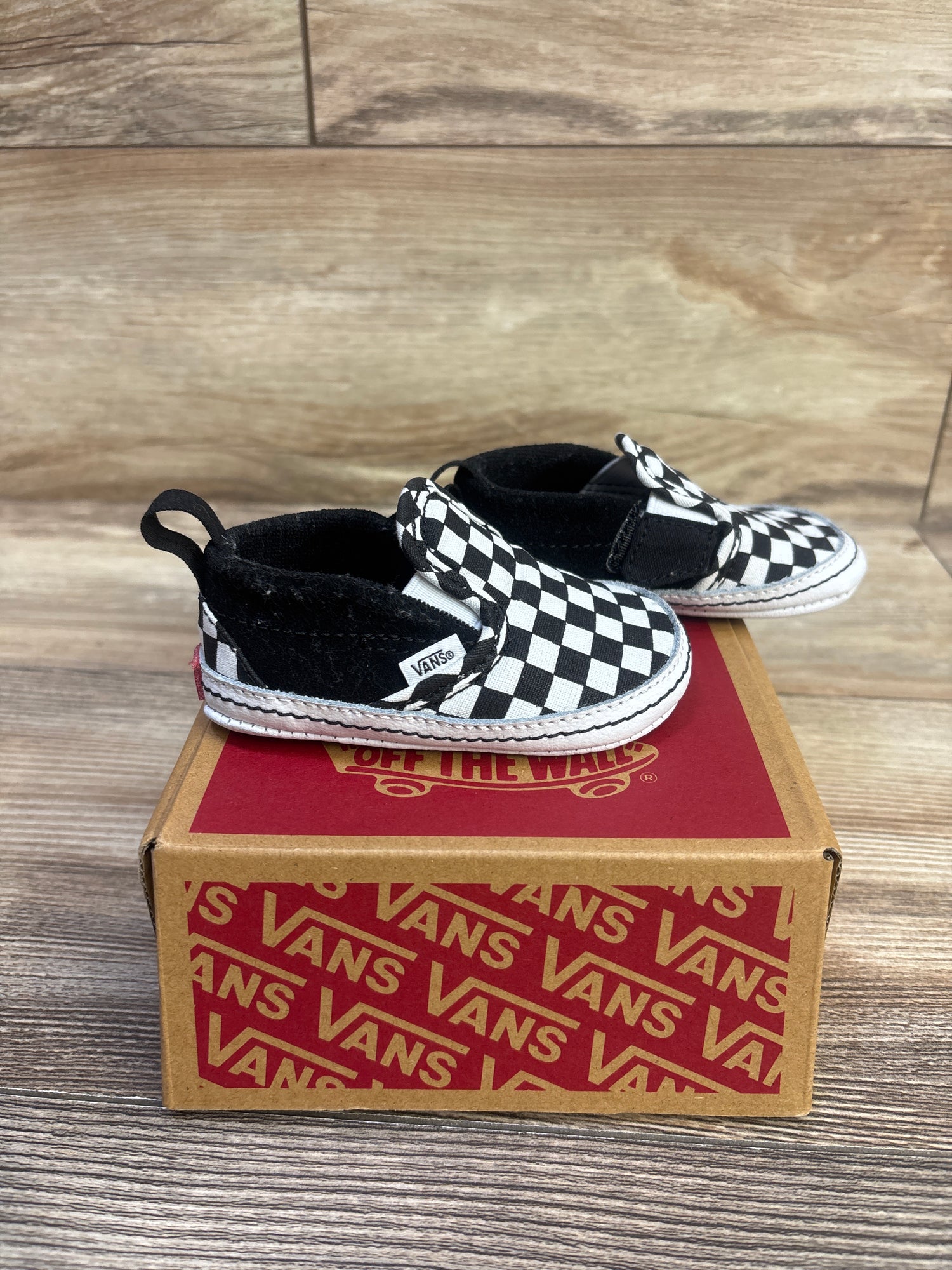 Vans Slip On V Crib Shoes Checkerboard sz 3c