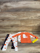 NEW Just One You 4pc Long Sleeve Ghost Halloween Pajama Set Orange sz 12m