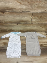 Touched By Nature 2pk Llama Sleep Gowns Beige sz Preemie