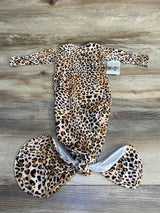 NEW Three Little Tots Leopard Knotted Gown sz Newborn-3m