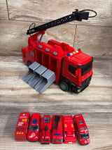 KWANITHINK Fire Truck Transport Vehicle with 6 Mini Vehicles