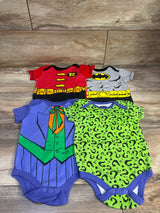 Batman 4pk Bodysuit Set Red sz 6-9m