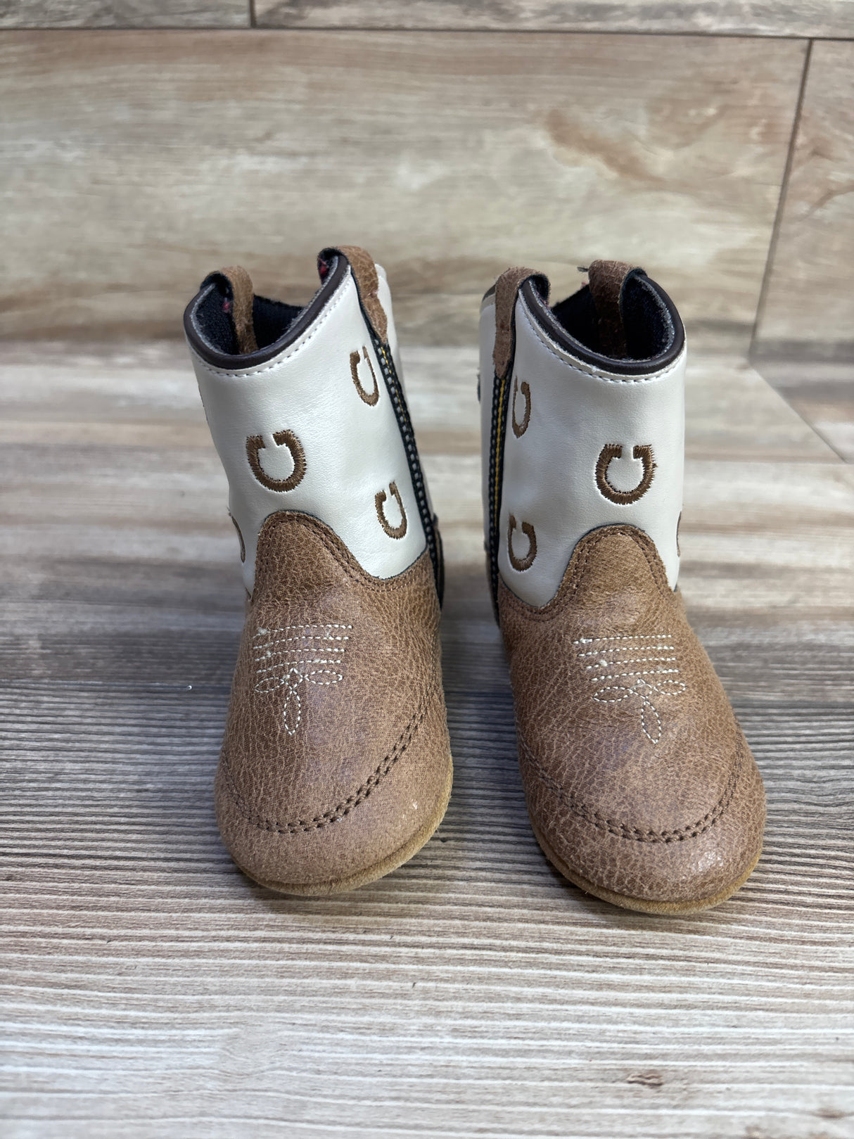 Boot Barn Luke Little Horseshoe Western Boots Cream sz 4c