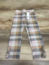 NEW Janie & Jack Button Cuff Ponte Pants in Fox Plaid sz 3T