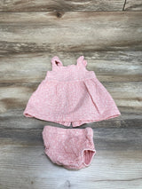 Rabbit + Bear 2pc Muslin Dress & Bloomers Pink sz 0-3m