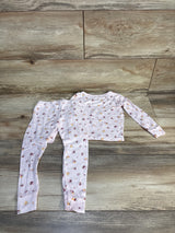 Laura Ashley Ribbed Floral Pajama Set Pink sz 3T