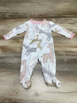 Carter's Giraffe Print Sleeper White sz 3m