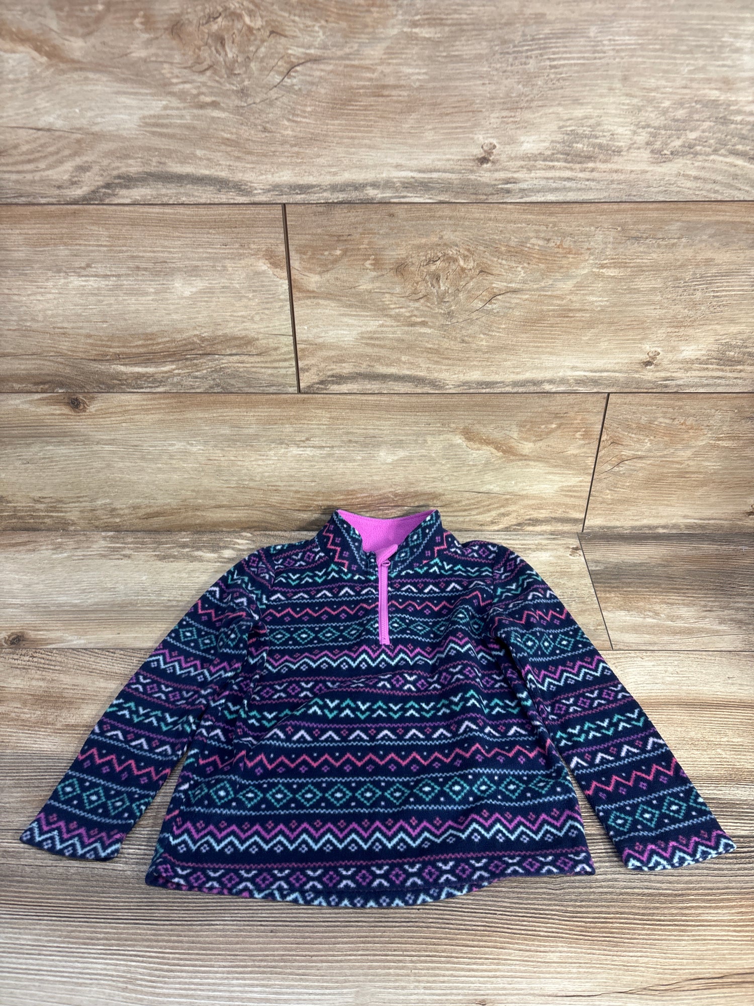 Jumping Beans Patterned Fleece Pullover Blue sz 4T