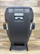 Rear view of UPPAbaby Alta V2 High Back Booster Car Seat in Greyson with lower footrest and side labels
