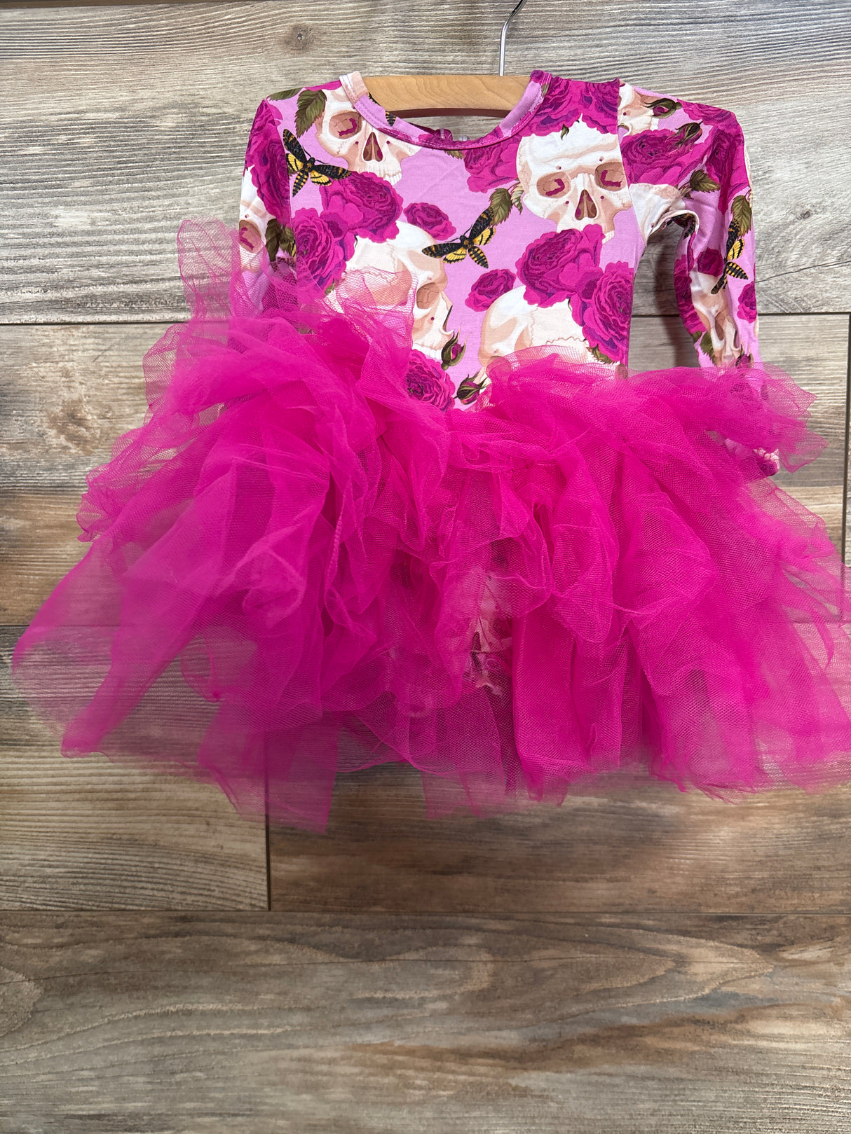 Bums & Roses 'Drop Dead' Tulle Tutu Dress Fuchsia sz 6-12m