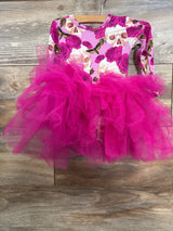 Bums & Roses 'Drop Dead' Tulle Tutu Dress Fuchsia sz 6-12m