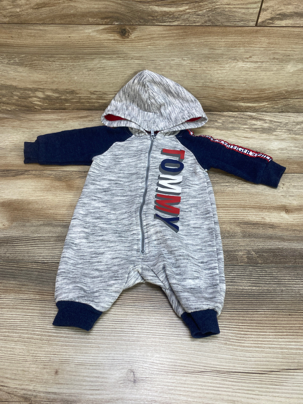 Tommy Hilfiger Hooded Coverall Navy/Grey sz 0-3m