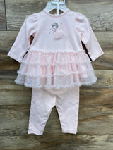 Little Me Tulle Top & Leggings Set Pink sz 12m