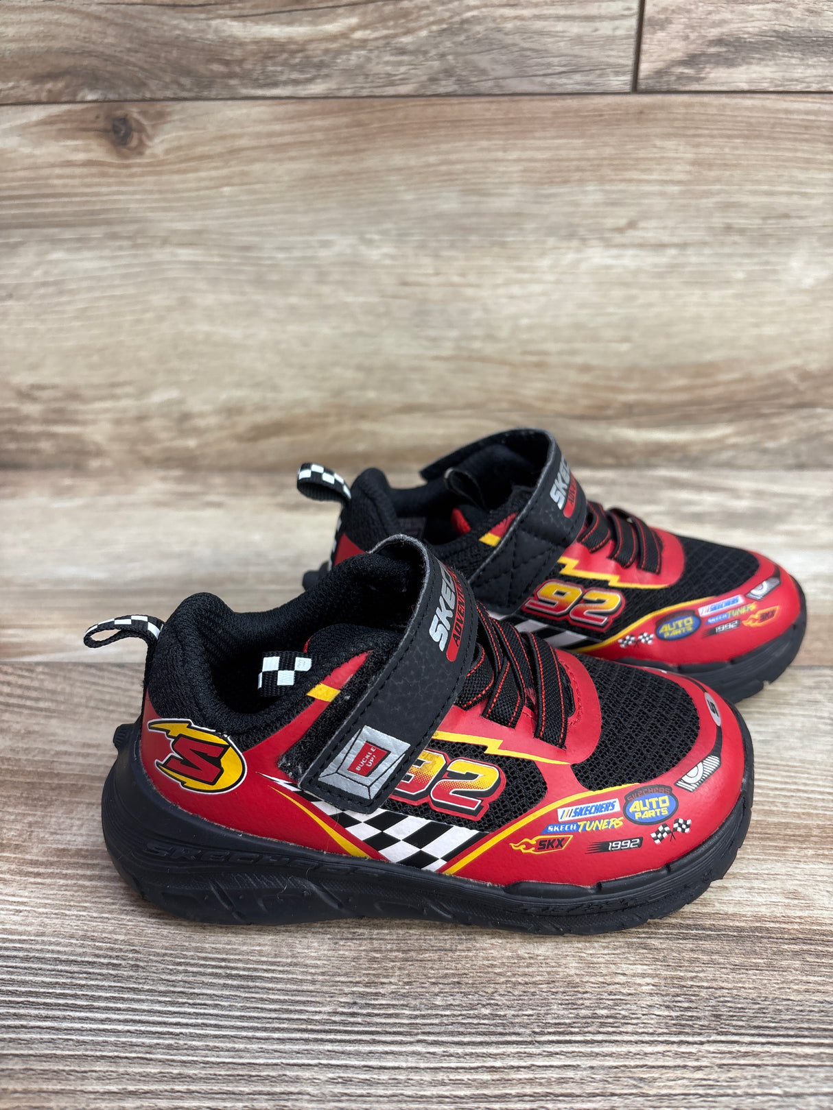 Sketchers Skech Tracks Lightning McQueen, Red/Black sz 8c