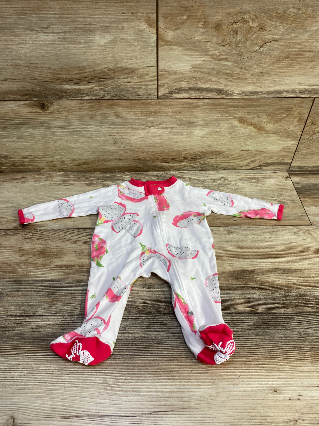 Burt's Bees Dragon Fruit Sleeper White sz Newborn