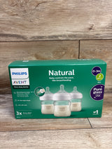 NEW Philips Avent Natural Glass Baby Bottles with Response Nipples 4oz 3pk