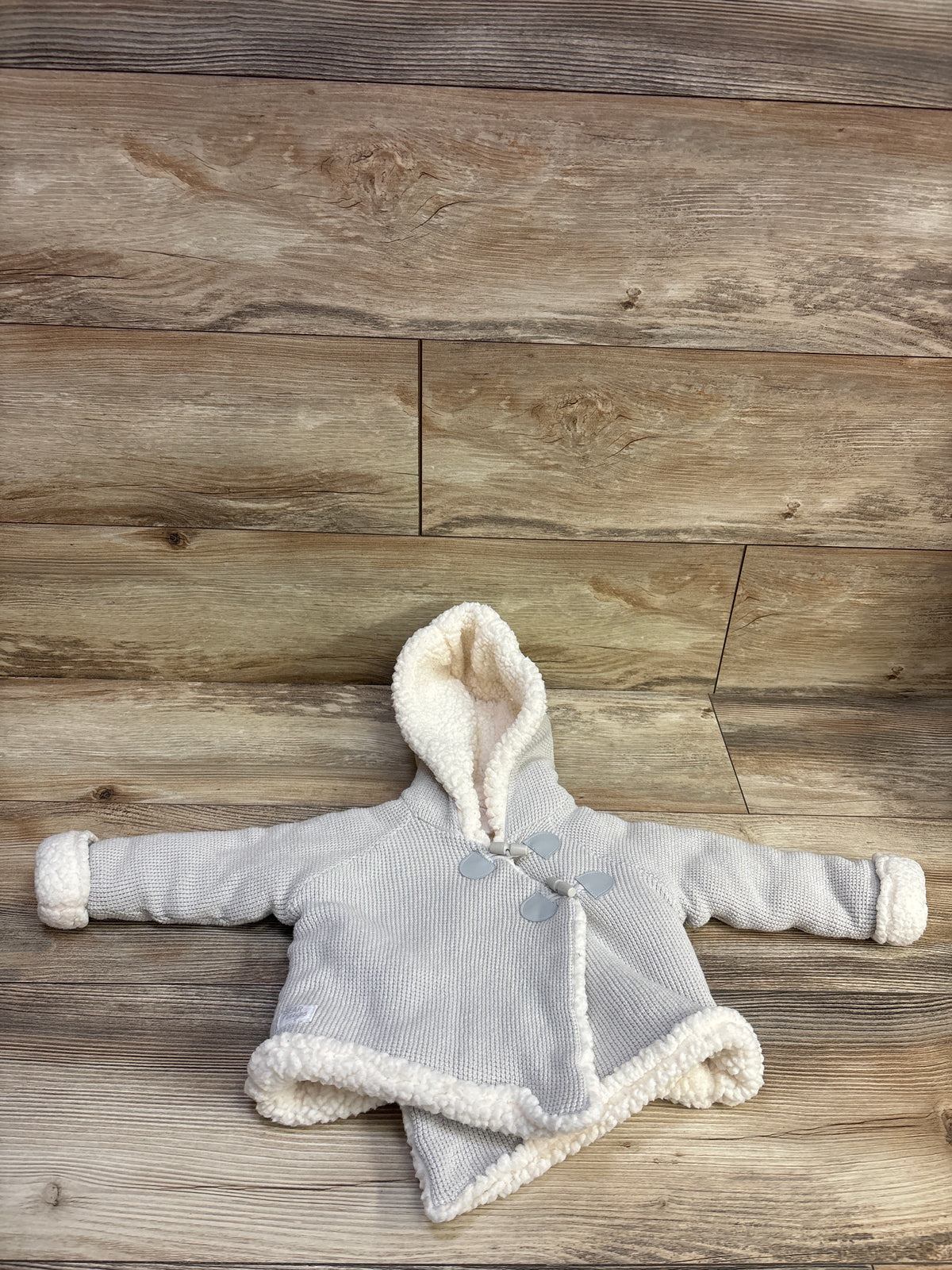 Rock A Bye Baby Knit Sherpa Lined Cardigan Grey sz 6-12m