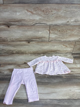 Little Me 2pc Long Sleeve Shirt & Ribbed Leggings Pink sz 9m