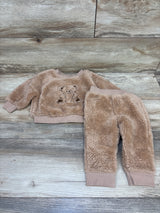 Cat & Jack 2pc Plush Pullover Sweatshirt & Joggers Brown sz 12m