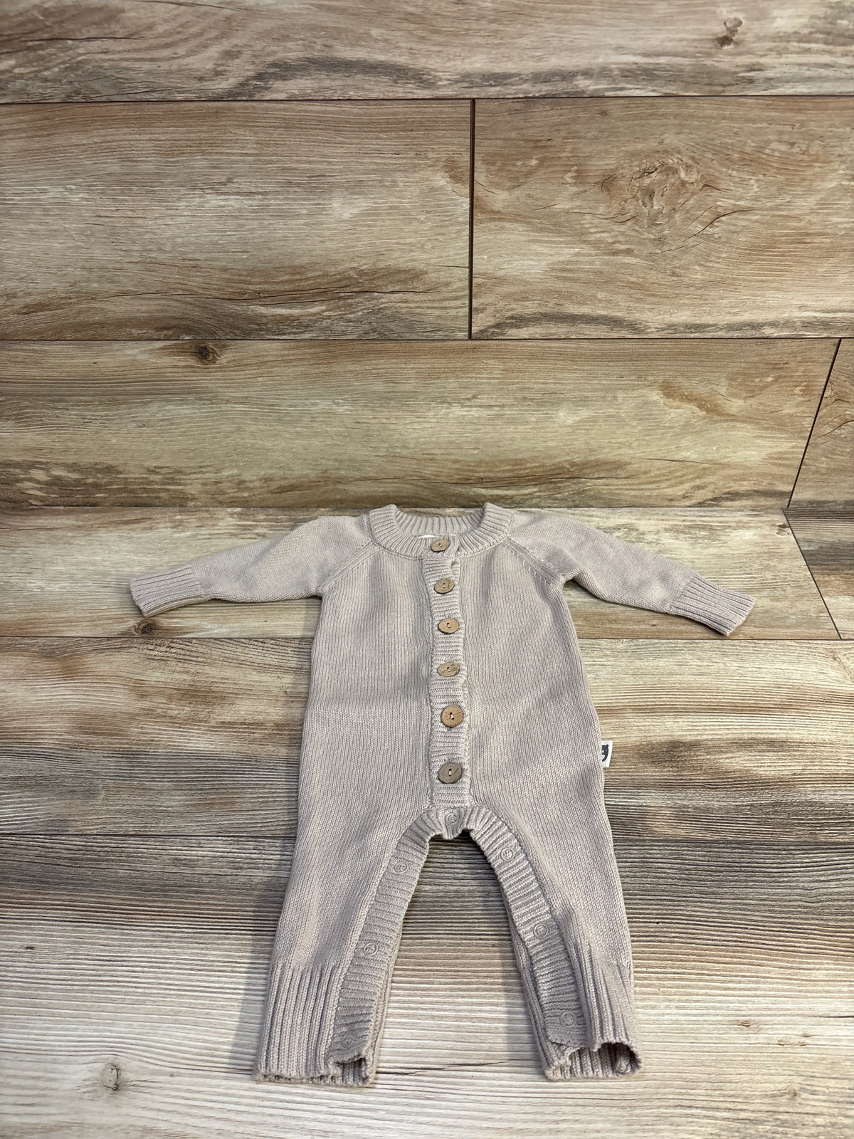Rabbit + Bear Organic Button Knit Coverall Brown sz 0-3m