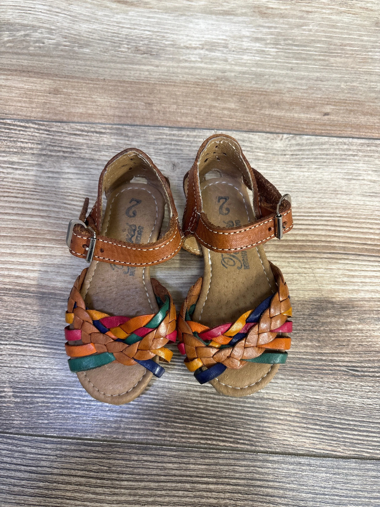Leather Huarache Sandals Brown sz 2/3c