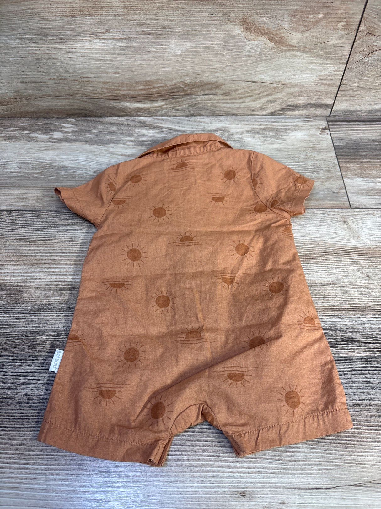 Gerber Sun Print Polo Romper Orange sz 0-3m