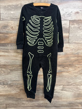 Hyde and Eek! Glow in the Dark Skeleton Blanket Sleeper Black sz 2T