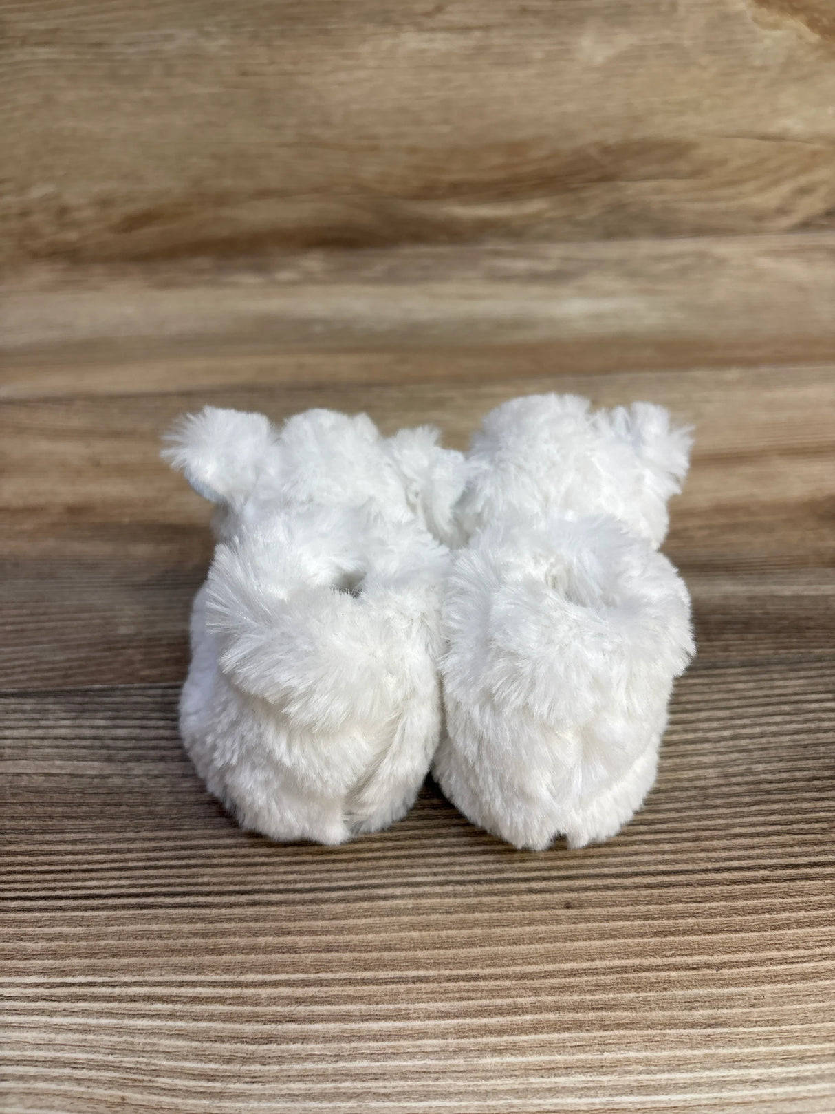 Doudou et Compagnie Plush Rattle Baby Slippers White Sz 0-6m
