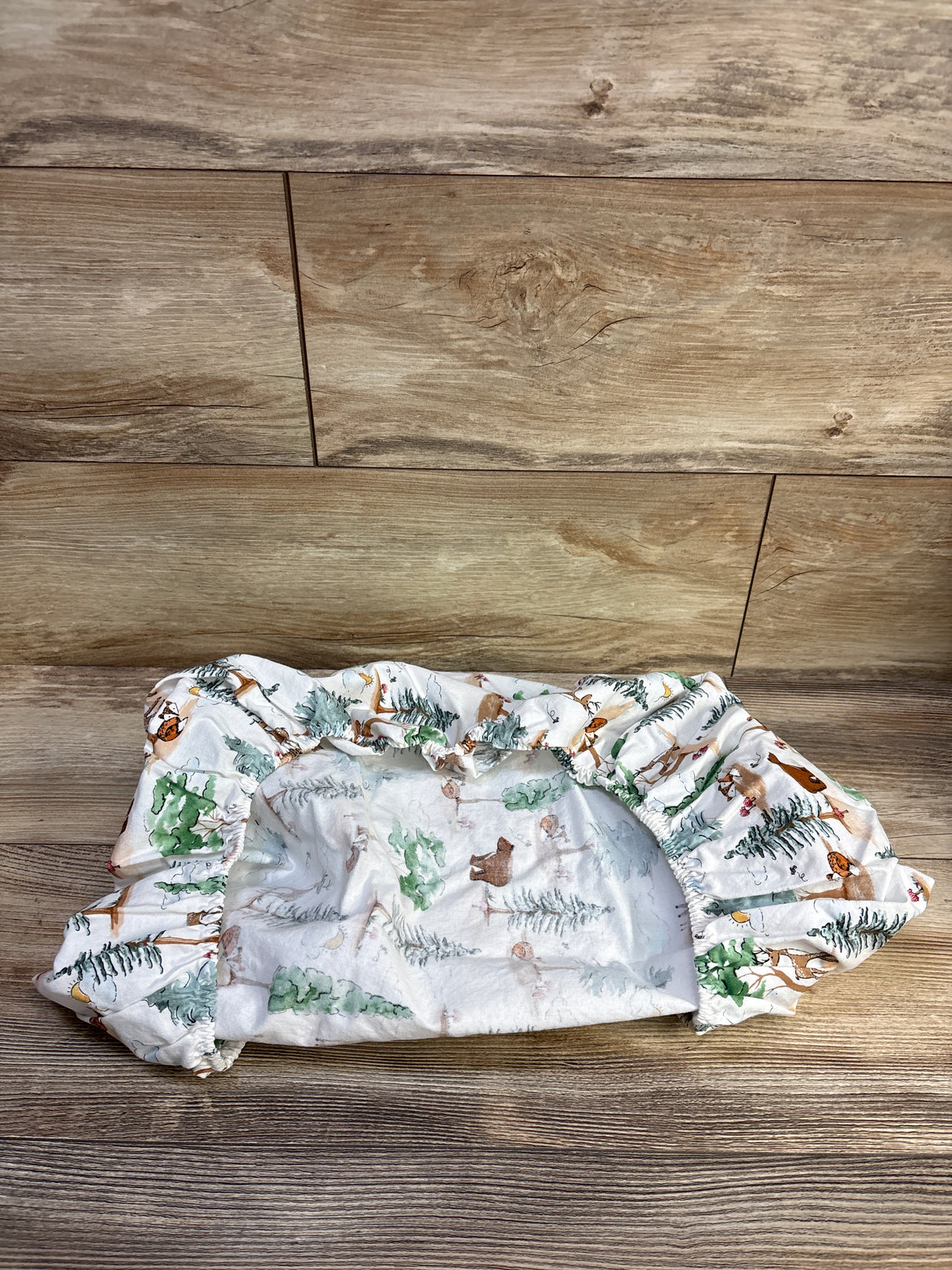 Brother Sister Design Woodland Critters Fitted Bassinet Sheet White ~18''x29''
