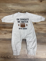 Ikevan On Sundays We Watch Football With Daddy Coverall Grey sz 9-12m