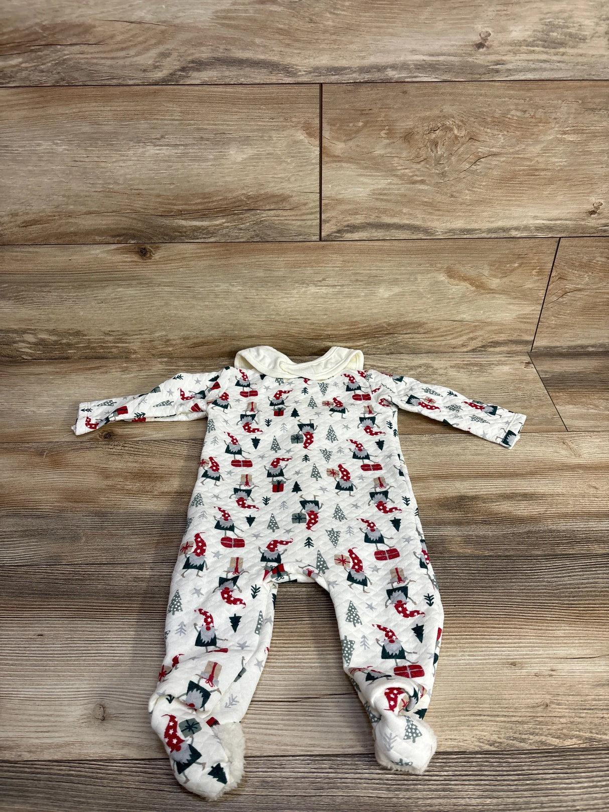 NEW Chick Pea 2pc My First Christmas Bib & Textured Sleeper Set White sz 3-6m